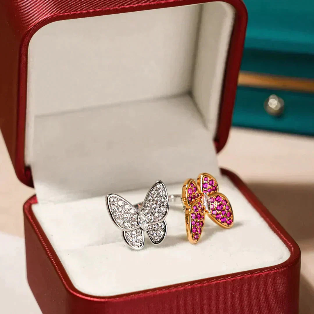 [Clara Jewels]TWIN BUTTERFLY DIAMOND RING