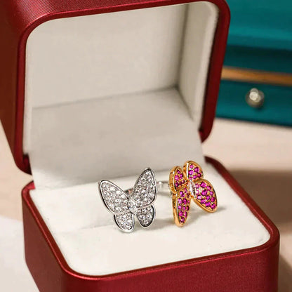 [Clara Jewels]TWIN BUTTERFLY DIAMOND RING