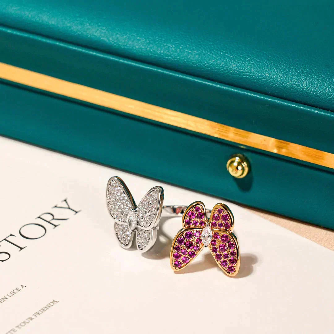 [Clara Jewels]TWIN BUTTERFLY DIAMOND RING