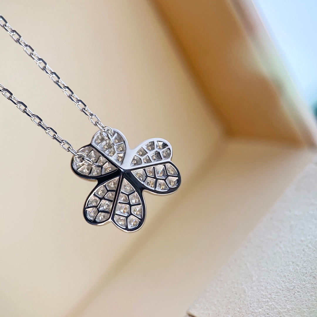[Clara Jewels]CLOVER DIAMOND NECKLACE SILVER