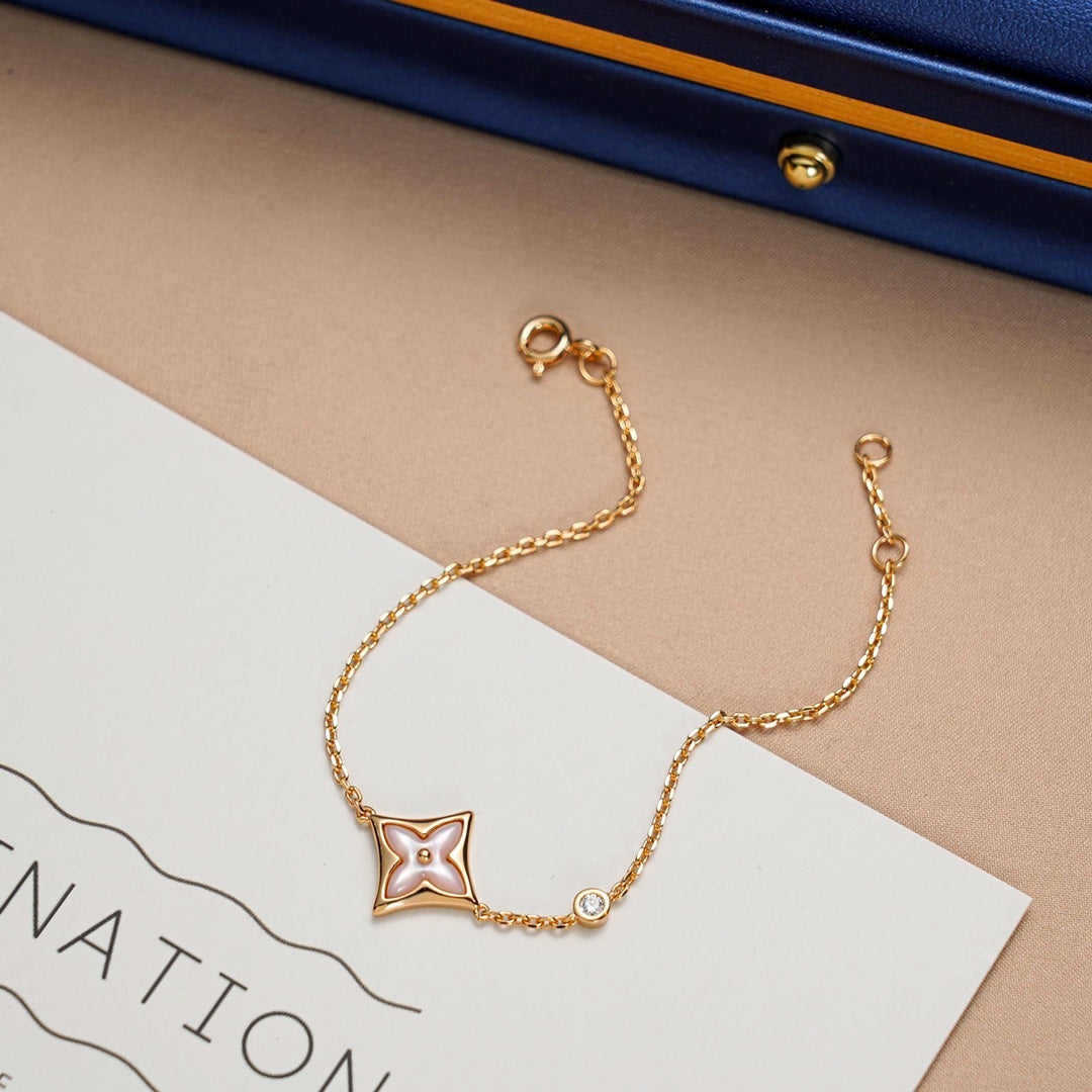 [Clara Jewels]STAR 1 DIAMOND PINK GOLD BRACELET
