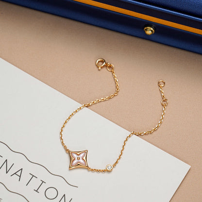 [Clara Jewels]STAR 1 DIAMOND PINK GOLD BRACELET