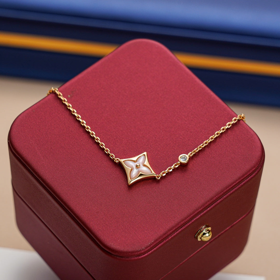 [Clara Jewels]STAR 1 DIAMOND PINK GOLD BRACELET