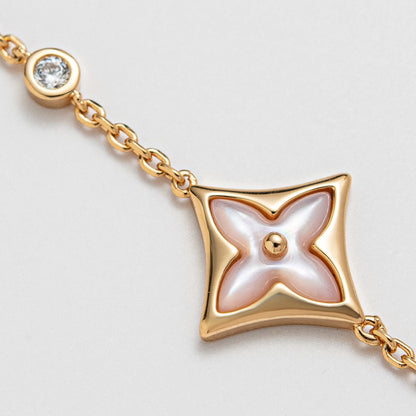 [Clara Jewels]STAR 1 DIAMOND PINK GOLD BRACELET