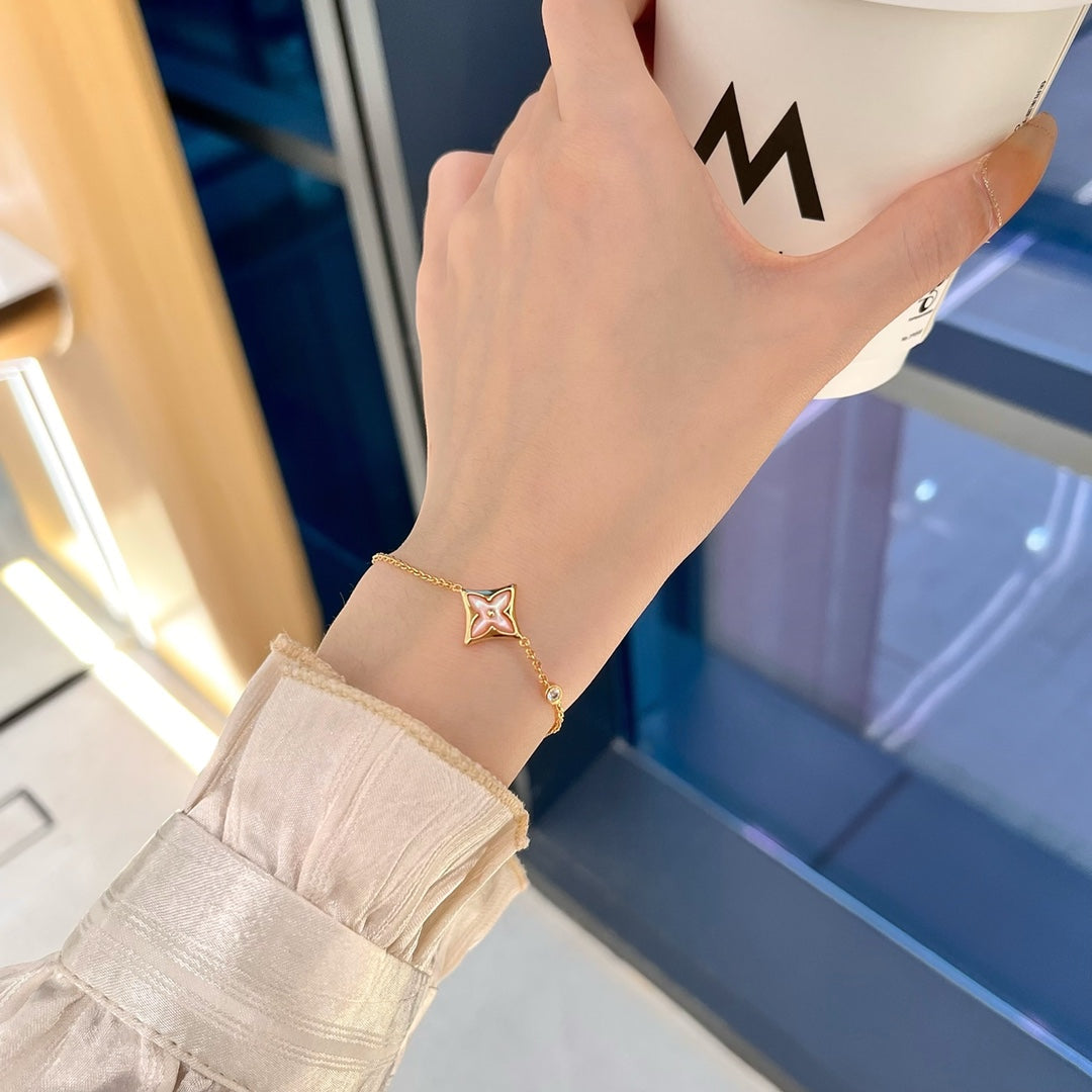 [Clara Jewels]STAR 1 DIAMOND PINK GOLD BRACELET