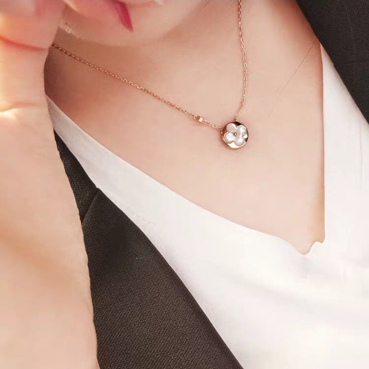 [Clara Jewels]SUN MOP GOLD 1 DIAMOND NECKLACE
