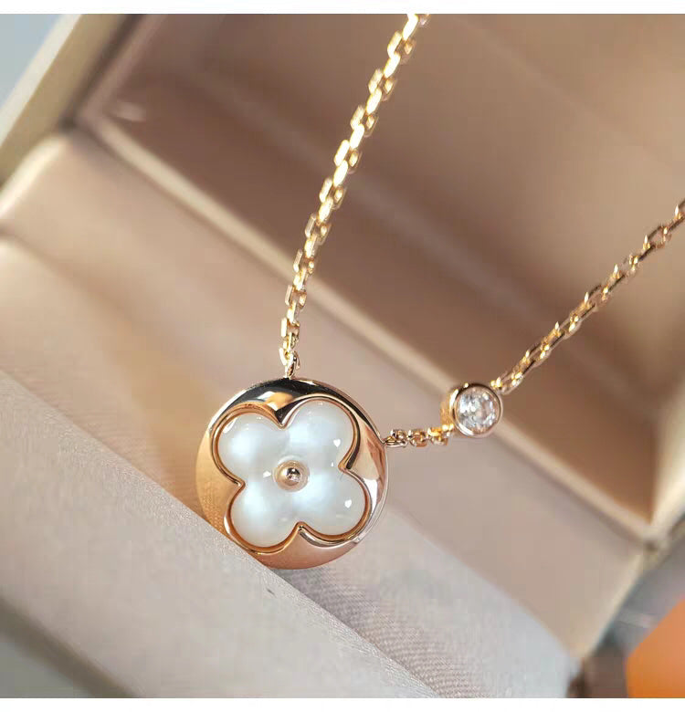 [Clara Jewels]SUN MOP GOLD 1 DIAMOND NECKLACE