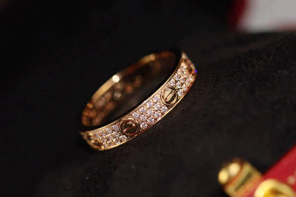 [Clara Jewels]LOVE RING 3.6MM DIAMOND PAVED