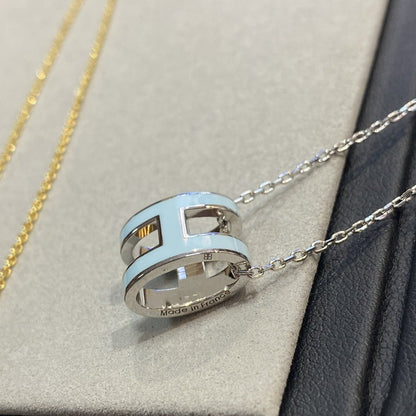 [Clara Jewels]POP H LIGHT BLUE NECKLACE