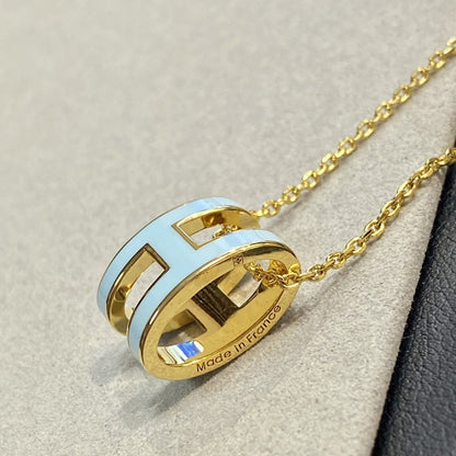 [Clara Jewels]POP H LIGHT BLUE NECKLACE
