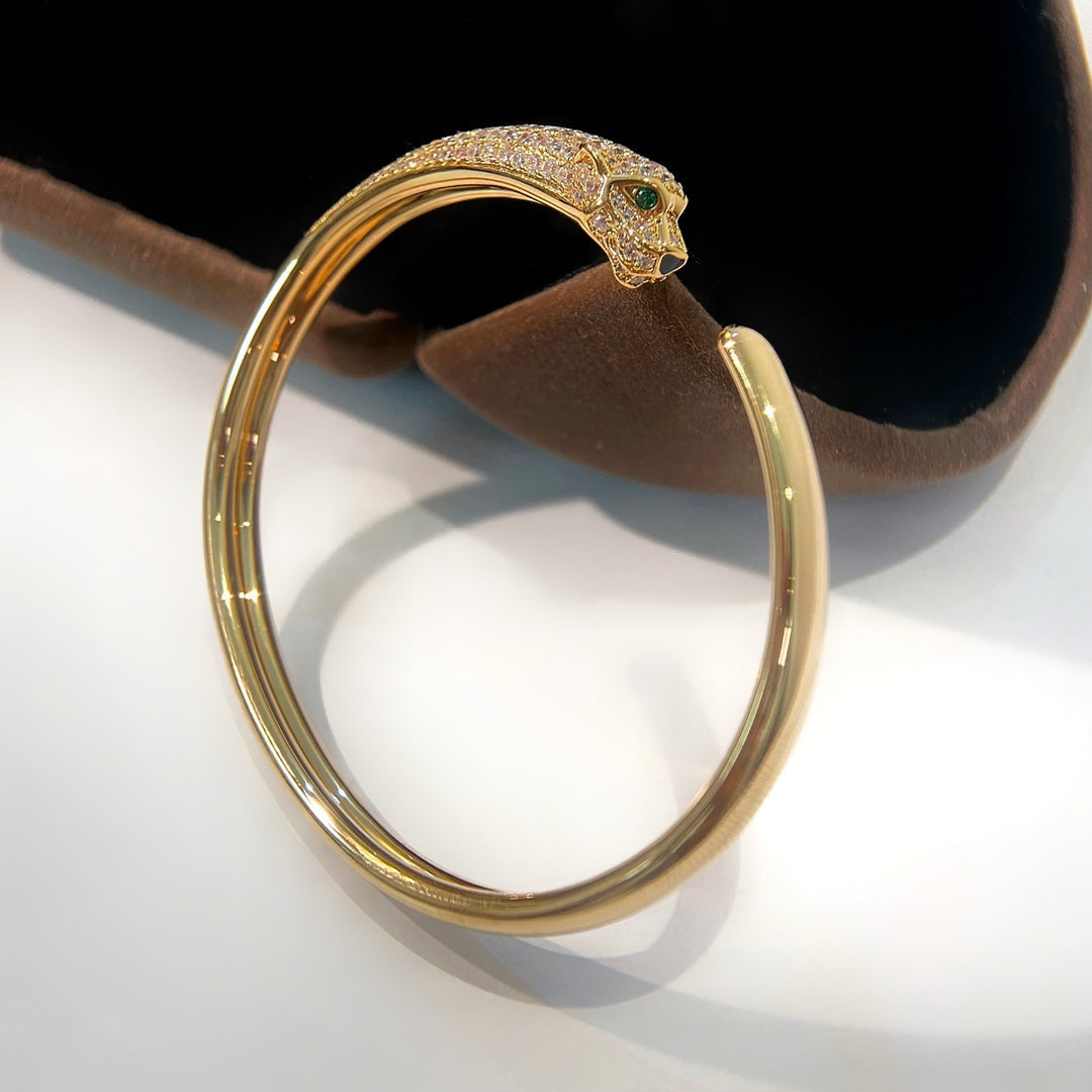 [Clara Jewels]PANTHERE GOLD DIAMOND OPEN BRACELET