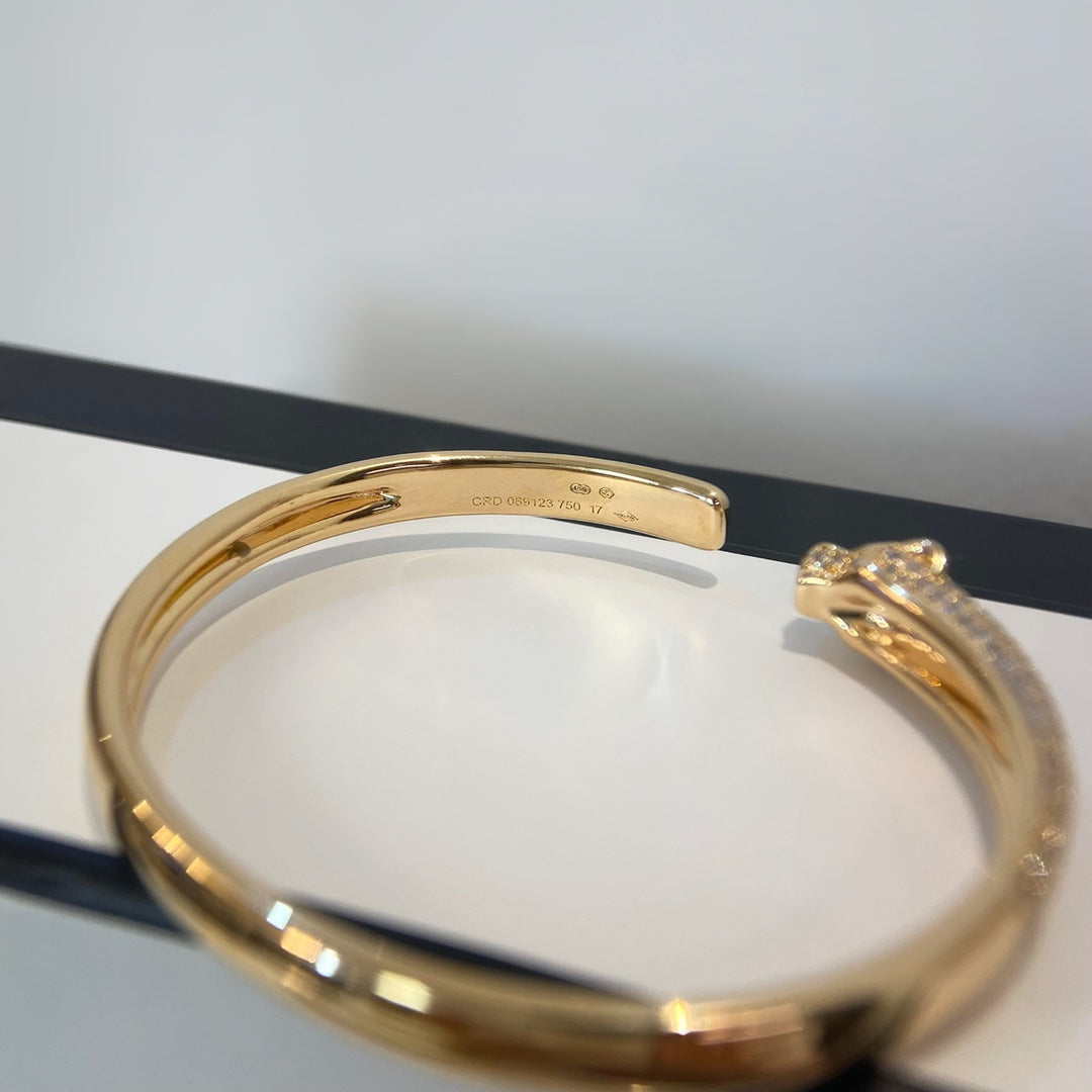 [Clara Jewels]PANTHERE GOLD DIAMOND OPEN BRACELET