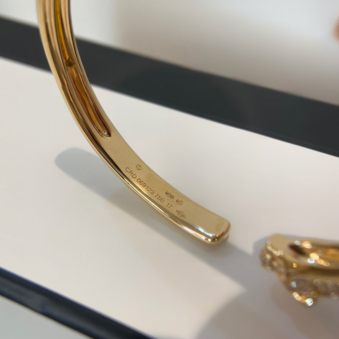 [Clara Jewels]PANTHERE GOLD DIAMOND OPEN BRACELET