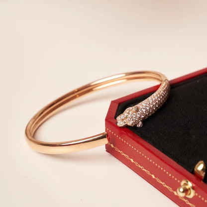[Clara Jewels]PANTHERE ROSE GOLD DIAMOND OPEN BRACELET
