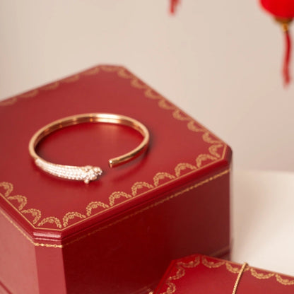[Clara Jewels]PANTHERE ROSE GOLD DIAMOND OPEN BRACELET