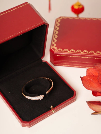 [Clara Jewels]PANTHERE ROSE GOLD DIAMOND OPEN BRACELET