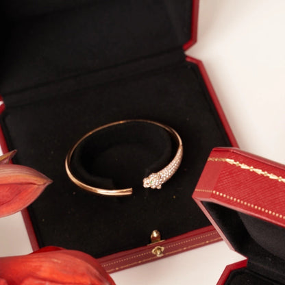 [Clara Jewels]PANTHERE ROSE GOLD DIAMOND OPEN BRACELET