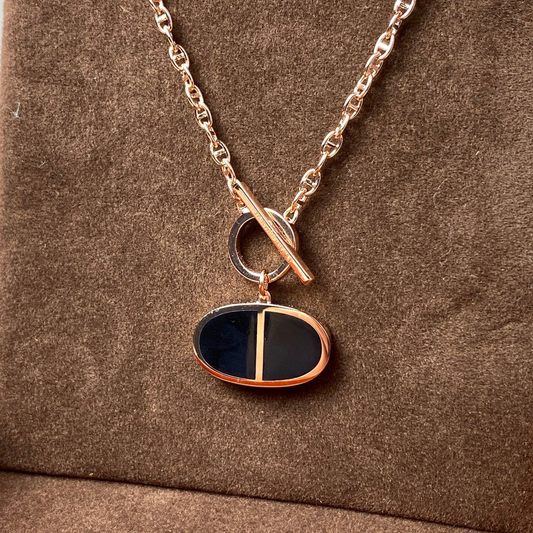 [Clara Jewels]CHAINE VERSO BLACK CERAMIC NECKLACE