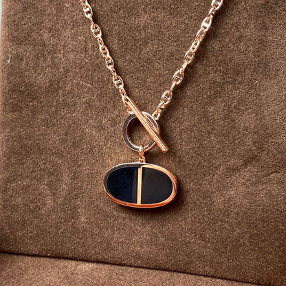 [Clara Jewels]CHAINE VERSO BLACK CERAMIC NECKLACE
