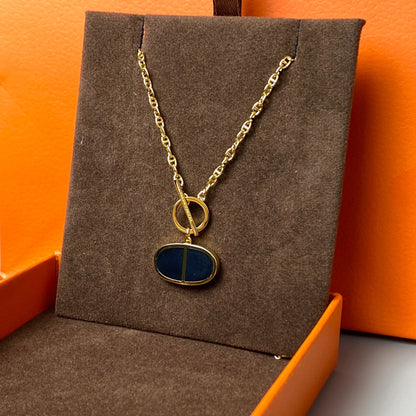 [Clara Jewels]CHAINE VERSO BLACK CERAMIC NECKLACE
