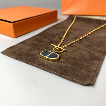 [Clara Jewels]CHAINE VERSO BLACK CERAMIC NECKLACE