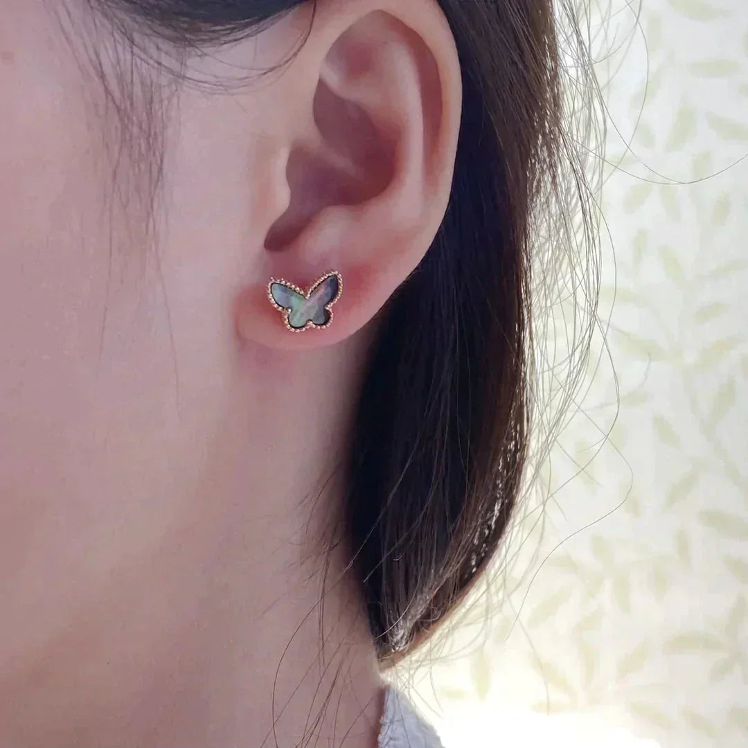 [Clara Jewels]BUTTERFLY DARK MOP  EARRINGS