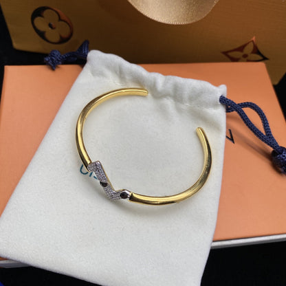 [Clara Jewels]VOLTE UPSITE DOWN DIAMOND GOLD OPEN BRACELET