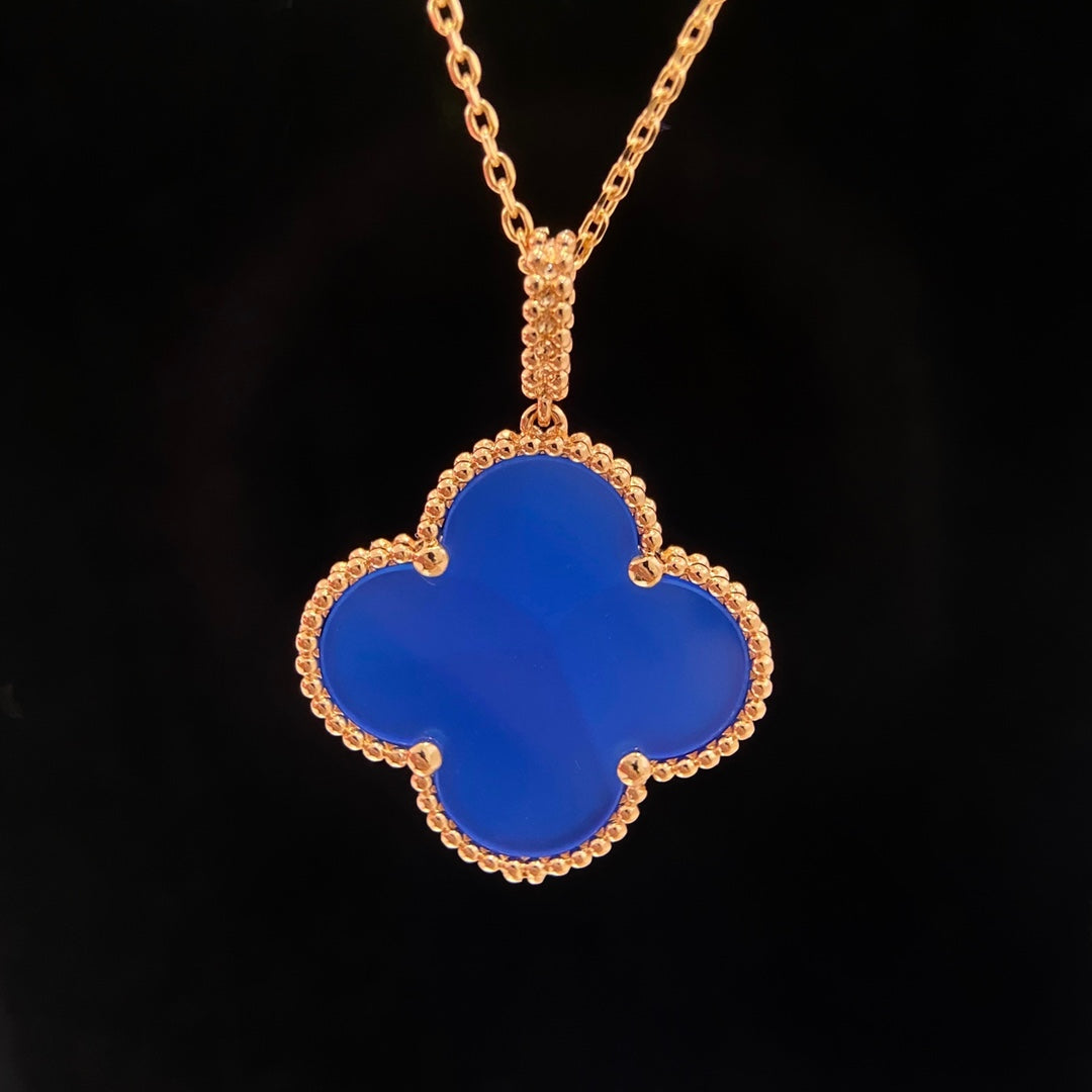 [Clara Jewels]CLOVER 25MM NECKLACE TURQUOISE ROSE GOLD