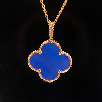 [Clara Jewels]CLOVER 25MM NECKLACE TURQUOISE ROSE GOLD
