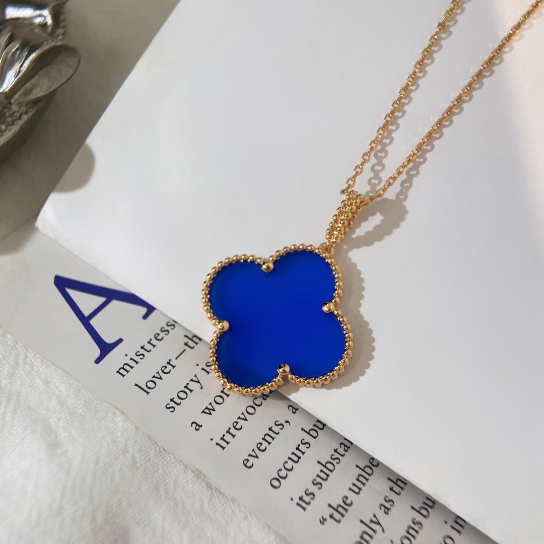 [Clara Jewels]CLOVER 25MM NECKLACE TURQUOISE ROSE GOLD