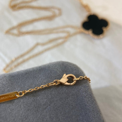 [Clara Jewels]CLOVER 25MM NECKLACE GOLD ONYX