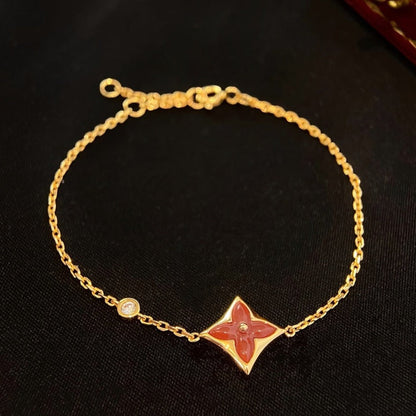 [Clara Jewels]COLOR STAR CARNELIAN PINK GOLD DIAMOND BRACELET