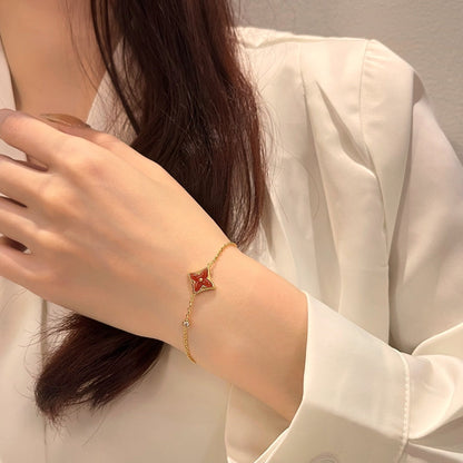 [Clara Jewels]COLOR STAR CARNELIAN PINK GOLD DIAMOND BRACELET