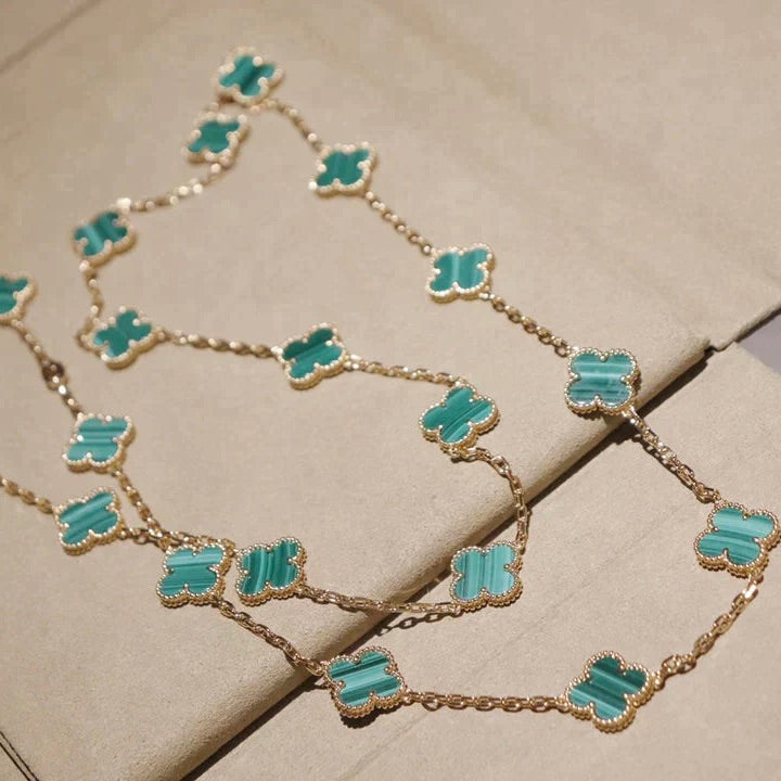 [Clara Jewels]CLOVER 20 MOTIFS MALACHITE GOLD