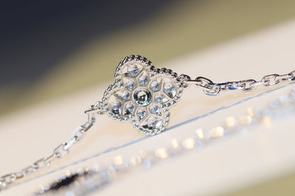 [Clara Jewels]CLOVER 20 MOTIFS ONYX DIAMOND SILVER