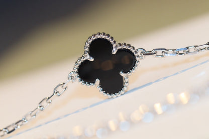 [Clara Jewels]CLOVER 20 MOTIFS ONYX DIAMOND SILVER