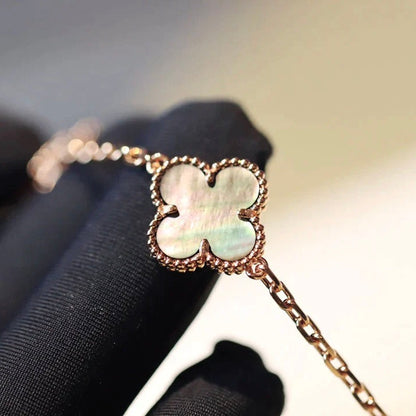 [Clara Jewels]CLOVER 20 MOTIFS DARK MOP DIAMOND  NECKLACE