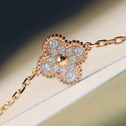 [Clara Jewels]CLOVER 20 MOTIFS MALACHITE DIAMOND NECKLACE