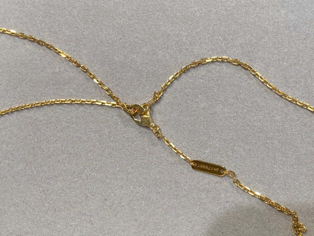[Clara Jewels]CLOVER 25MM NECKLACE GOLD CARNELIAN