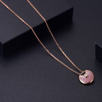 [Clara Jewels]AMULETTE ROSE GOLD PINK MOP NECKLACE