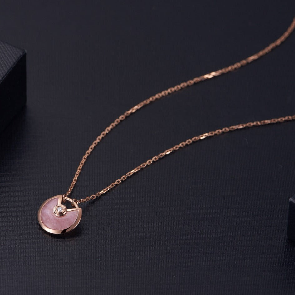 [Clara Jewels]AMULETTE ROSE GOLD PINK MOP NECKLACE