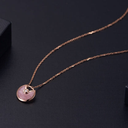 [Clara Jewels]AMULETTE ROSE GOLD PINK MOP NECKLACE