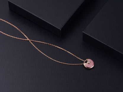 [Clara Jewels]AMULETTE ROSE GOLD PINK MOP NECKLACE