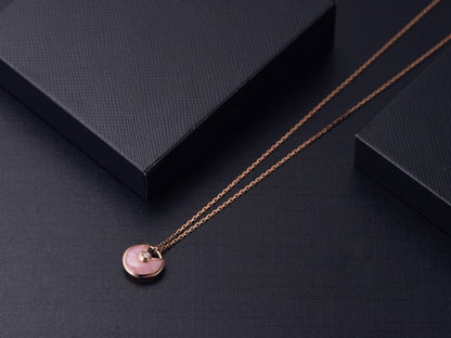 [Clara Jewels]AMULETTE ROSE GOLD PINK MOP NECKLACE