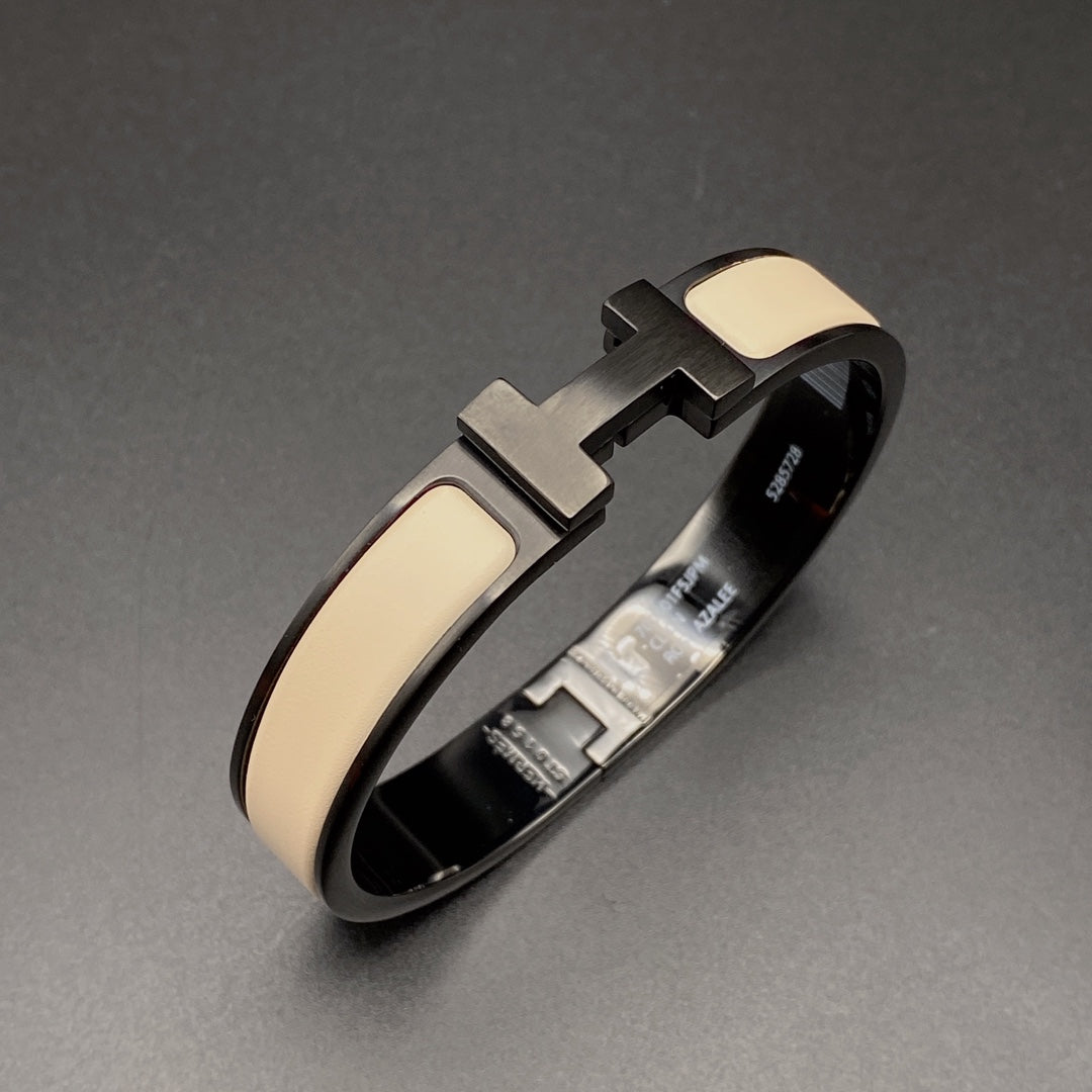 [Clara Jewels]H BRACELET 12MM BLACK BEIGE CERAMIC