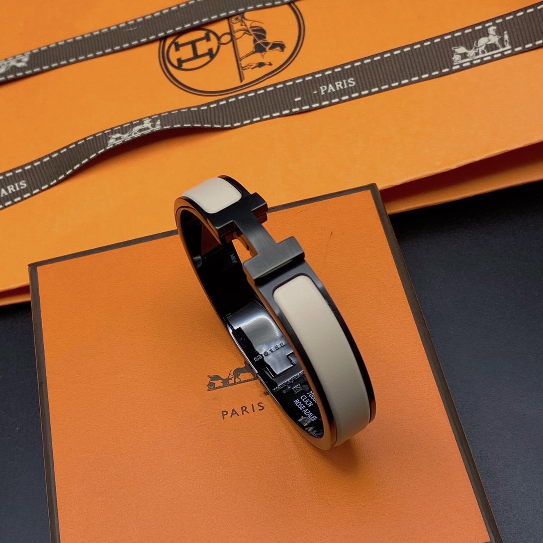 [Clara Jewels]H BRACELET 12MM BLACK BEIGE CERAMIC