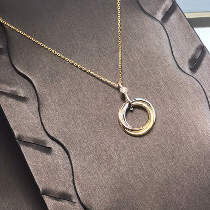[Clara Jewels]TRINITY SILVER GOLD PINK GOLD NECKLACE
