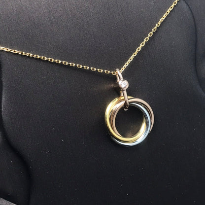 [Clara Jewels]TRINITY SILVER GOLD PINK GOLD NECKLACE