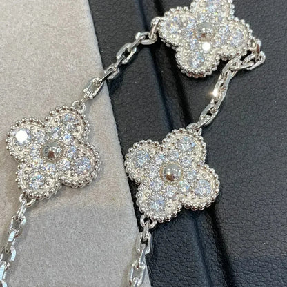 [Clara Jewels] CLOVER 5 MOTIF FULL DIAMOND BRACELET COLLECTION