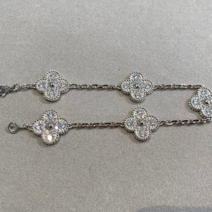 [Clara Jewels] CLOVER 5 MOTIF FULL DIAMOND BRACELET COLLECTION